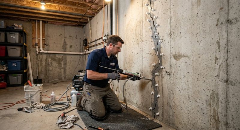 Basement Crack Repair in Phoenixville, PA