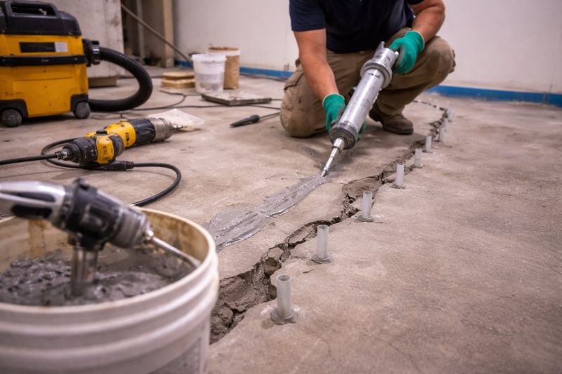Cracked Basement Floor Repair in Phoenixville, PA