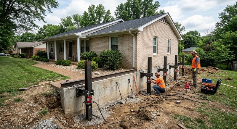 Foundation Pier Leveling in Phoenixville, PA