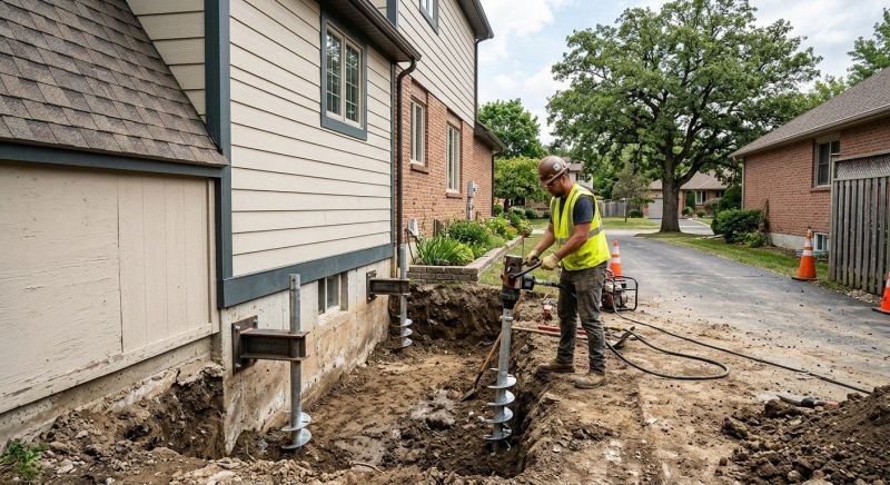 Helical Piers Installation in Phoenixville, PA