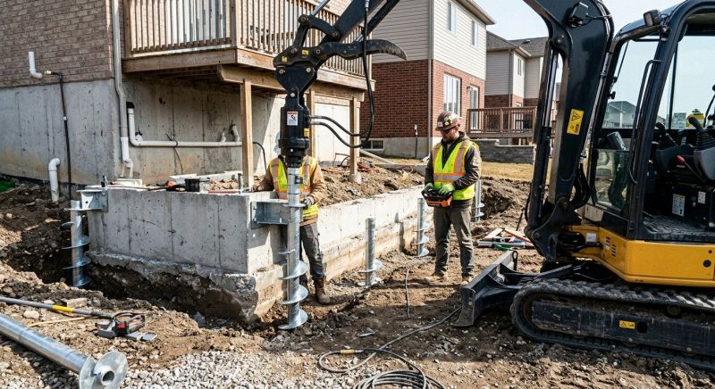 Helical Pile Installation in Phoenixville, PA