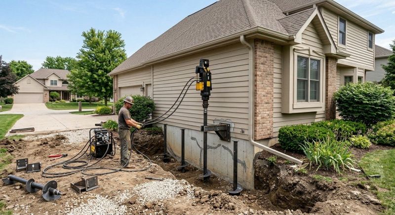 Helical Pile Installation in Phoenixville, PA