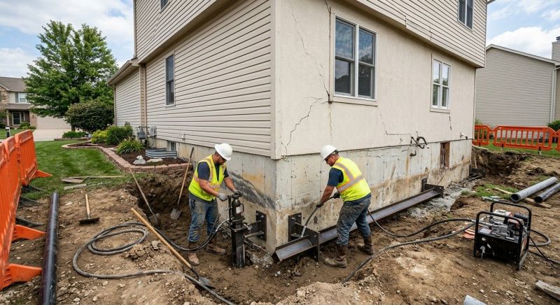 Sinking Foundation Repair in Aston, PA