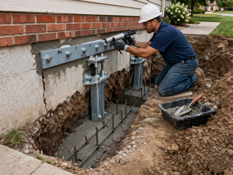 Sinking Foundation Repair in Boyertown, PA